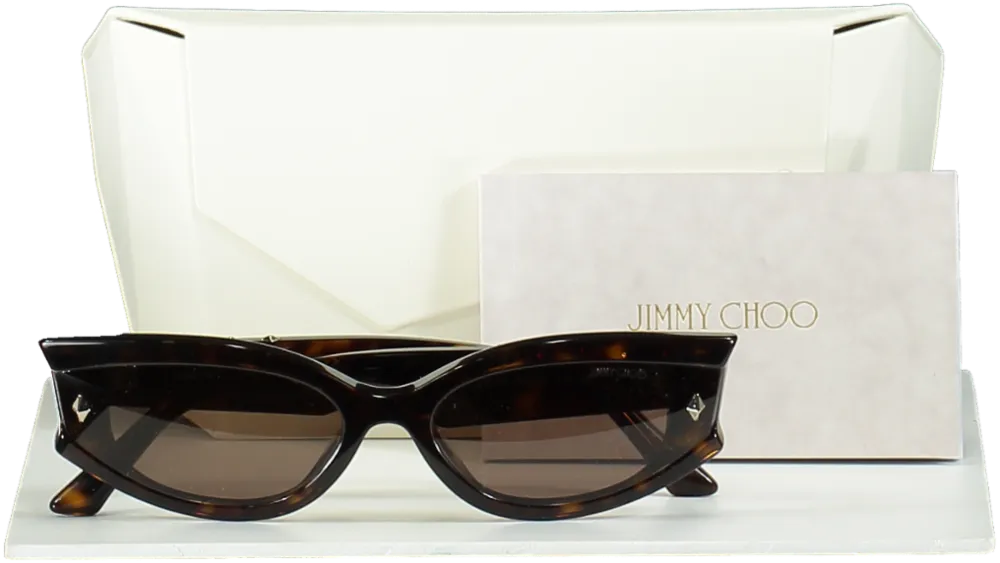 Jimmy Choo Tortoise Shell Cat Eye Sunglasses One Size