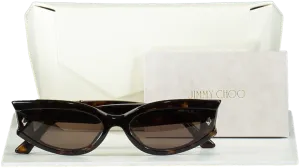 Jimmy Choo Tortoise Shell Cat Eye Sunglasses One Size