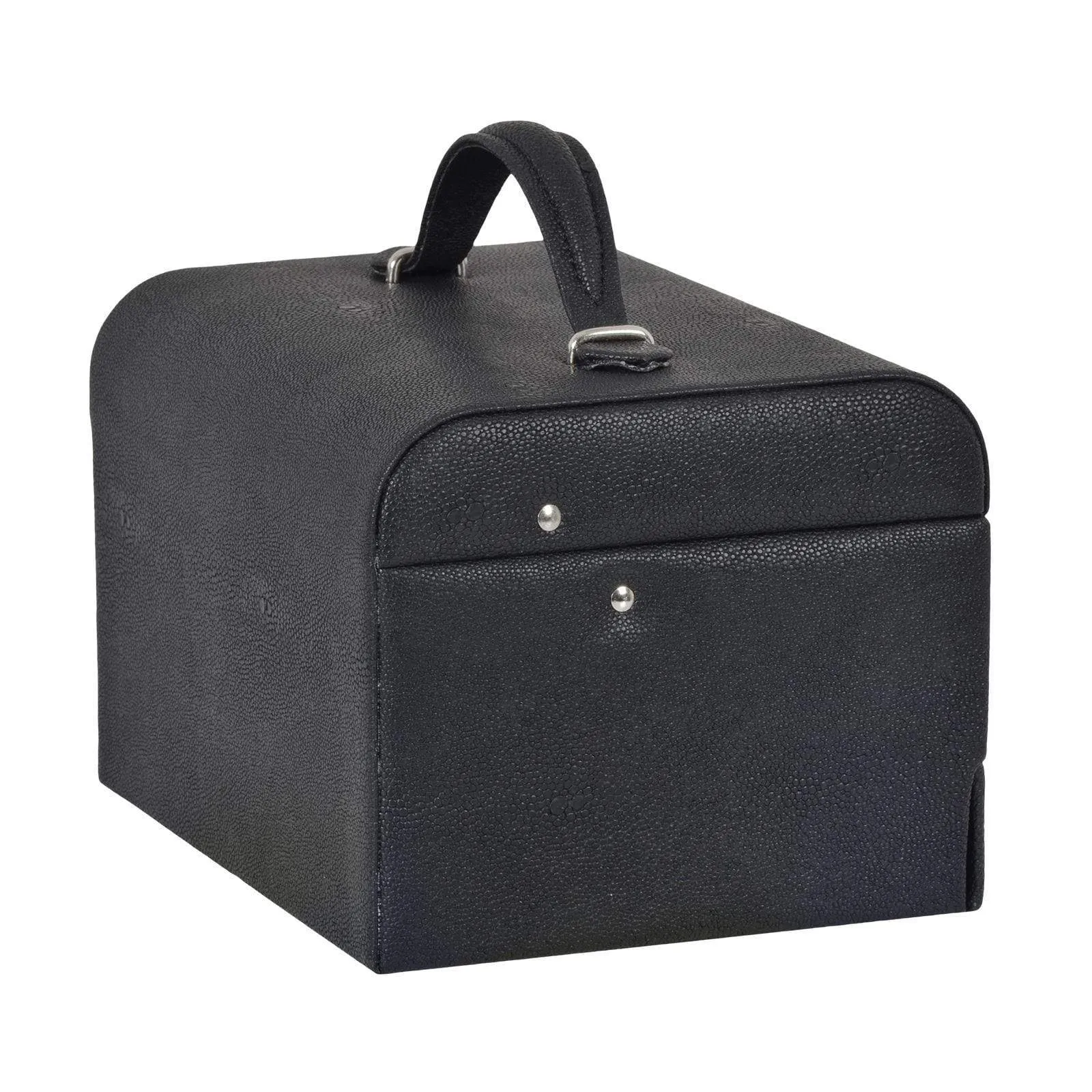 Lockable Faux Leather Jewellery Box With Three Drawers