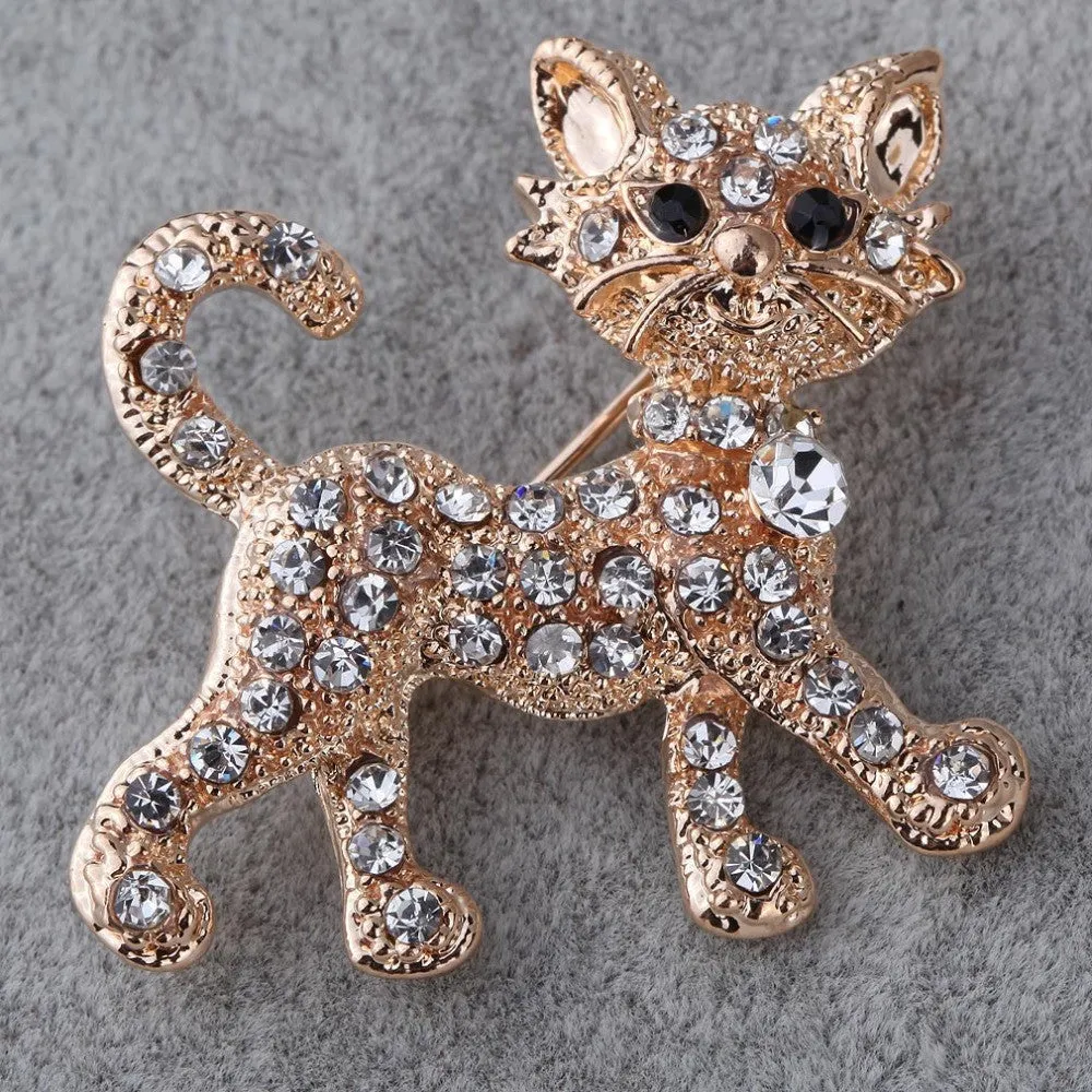 Luxurious Gold Full Shining Rhinestone vintage Tiger Brooch Wedding Gift Fine and Fashion Jewelry brooches for women