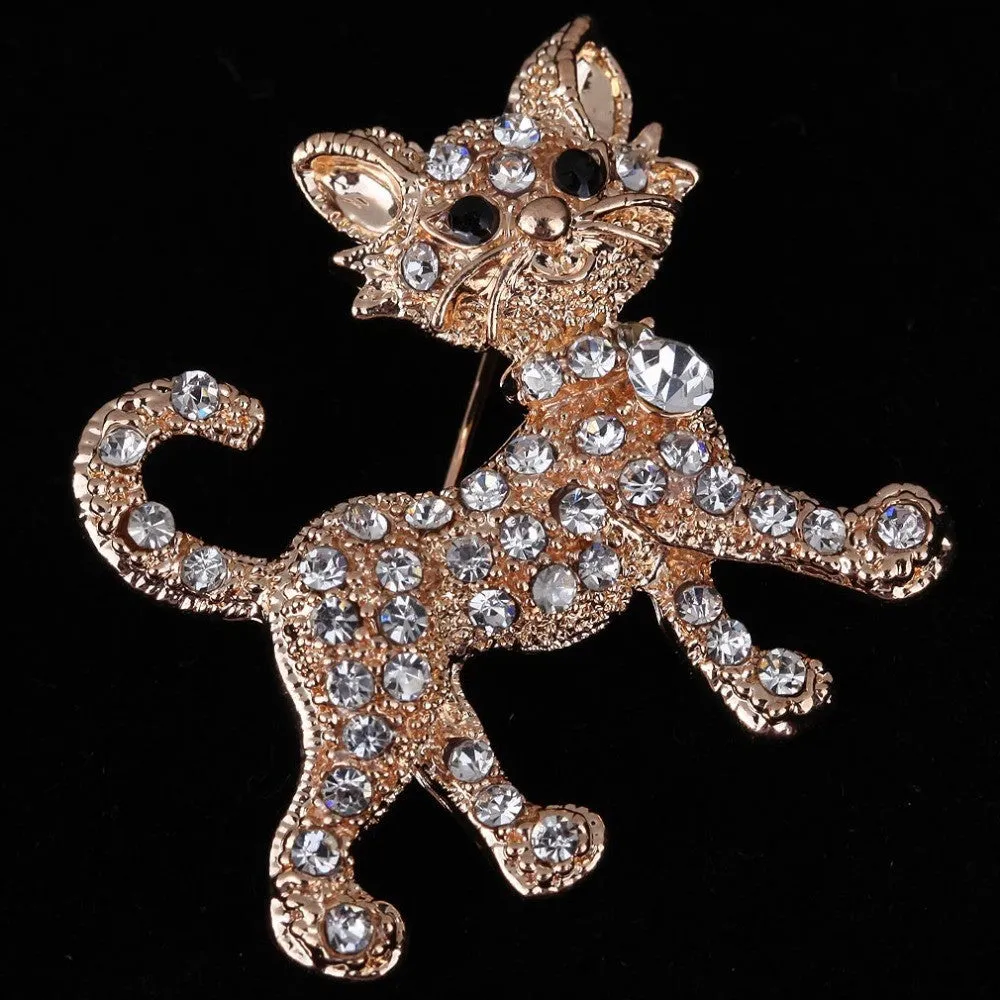 Luxurious Gold Full Shining Rhinestone vintage Tiger Brooch Wedding Gift Fine and Fashion Jewelry brooches for women