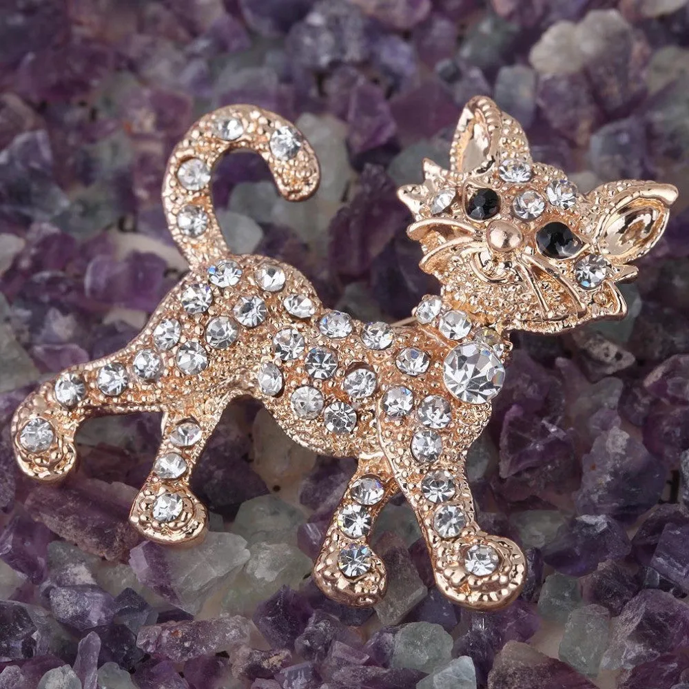 Luxurious Gold Full Shining Rhinestone vintage Tiger Brooch Wedding Gift Fine and Fashion Jewelry brooches for women