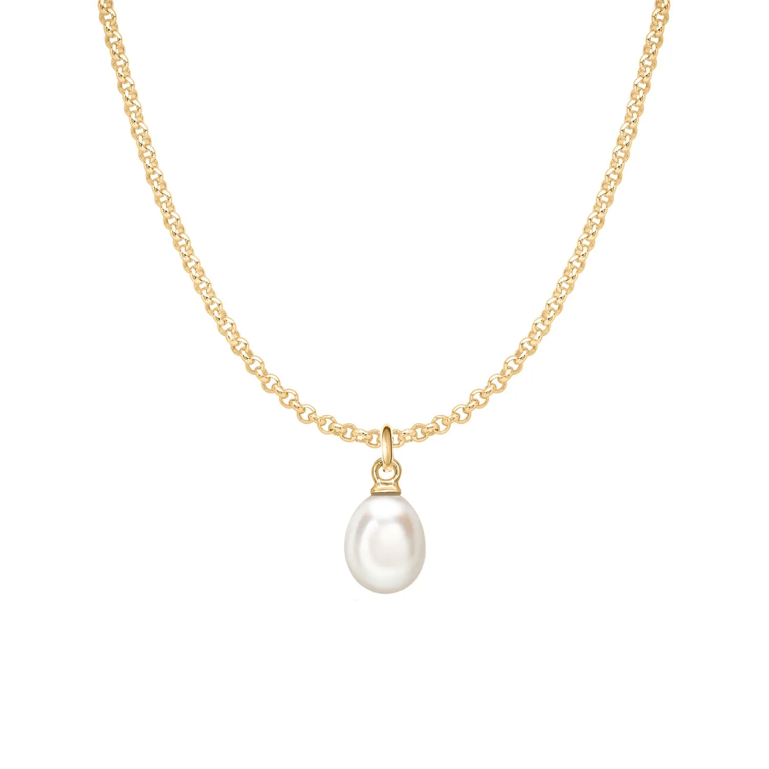 Men's 10mm Oval White Freshwater Pearl Pendant