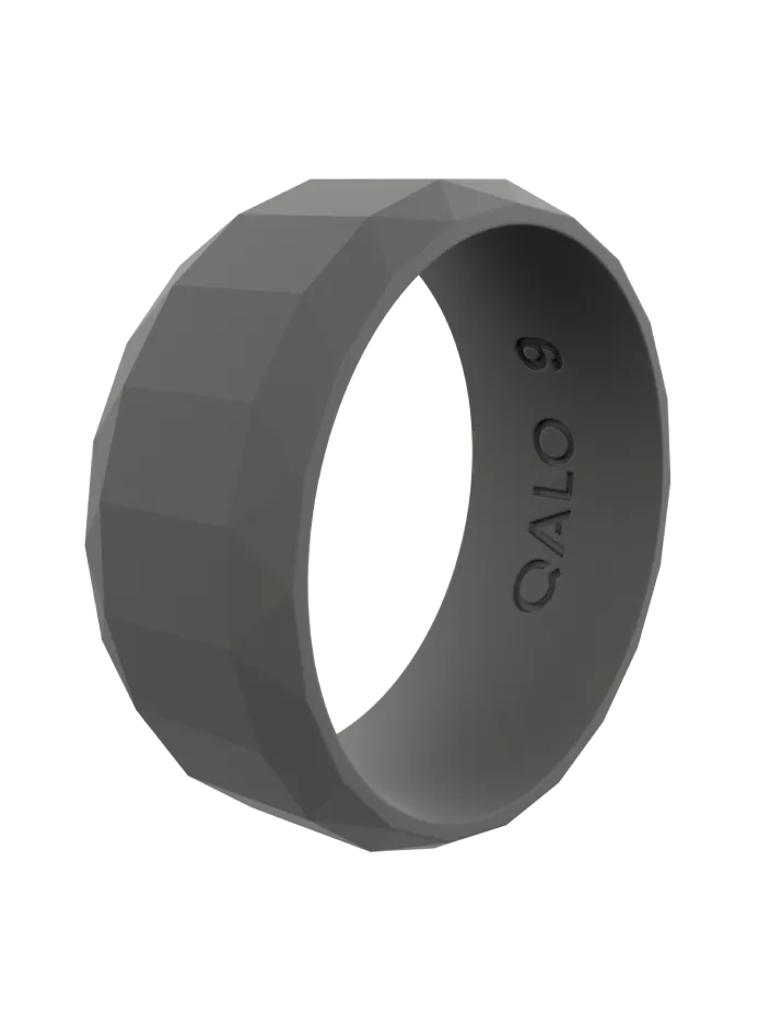 Men's Charcoal Faceted Silicone Ring