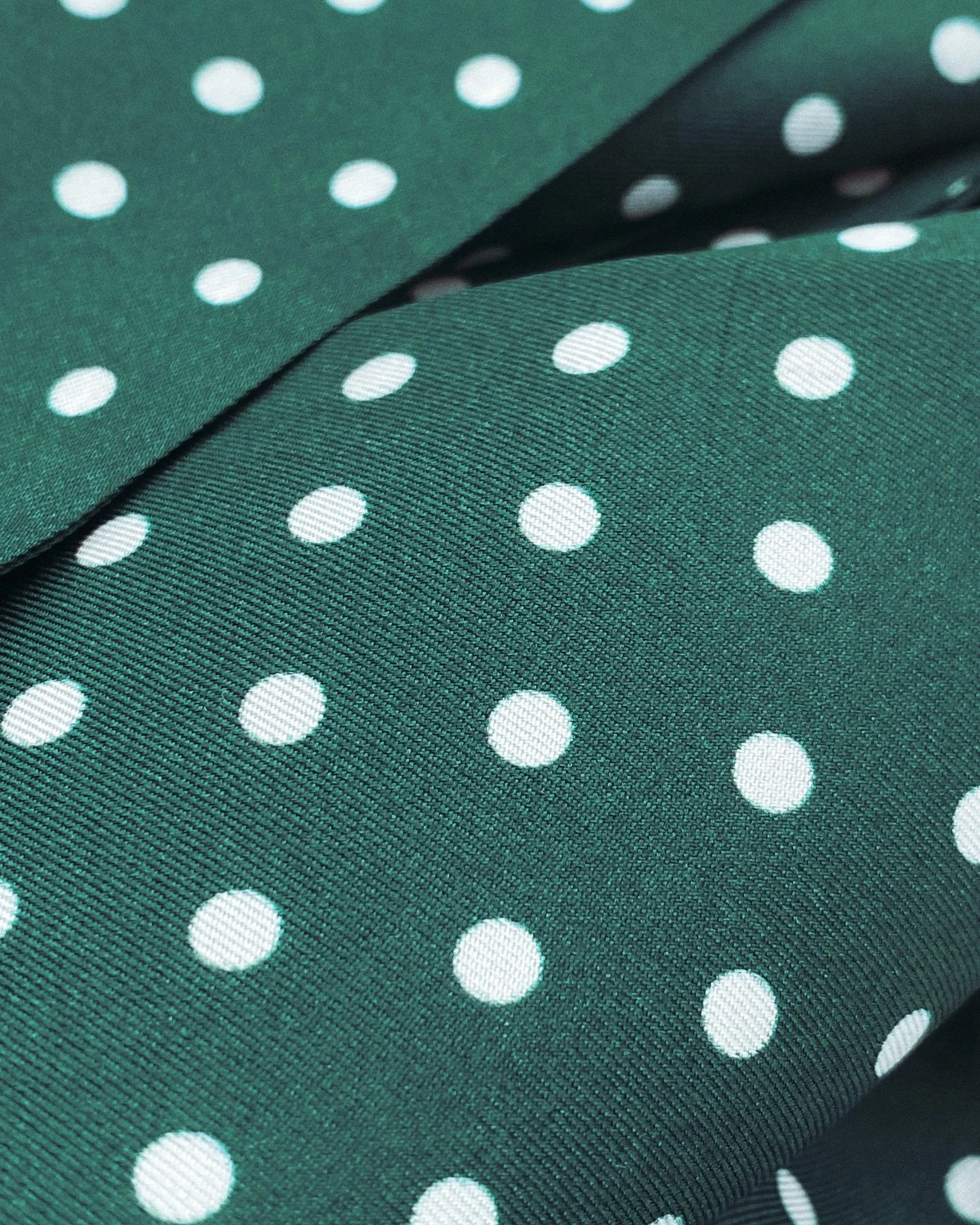 Men's Silk Polka Dot Aviator Scarf in Racing Green - The Westminster RG Aviator