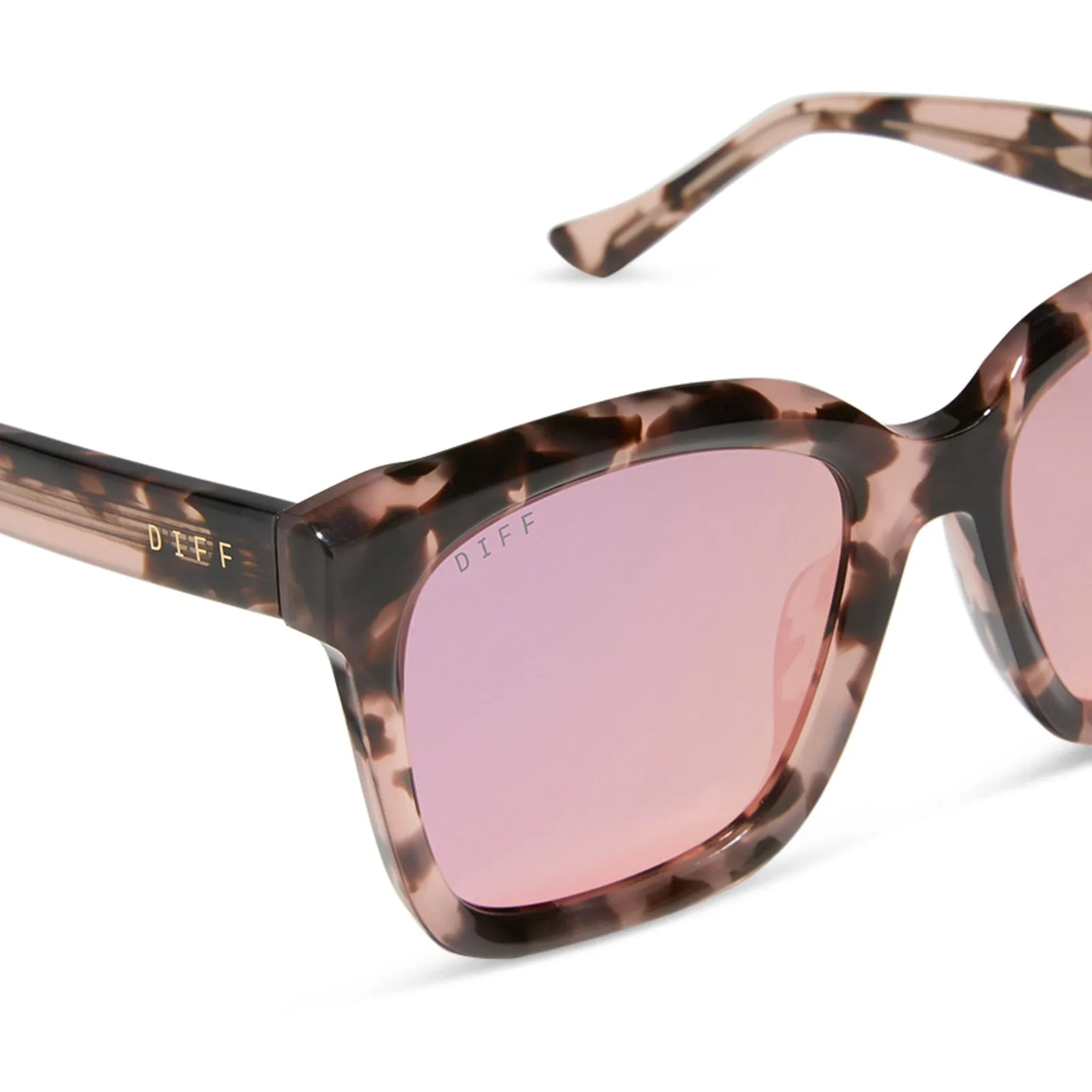 MEREDITH - HIMALAYAN TORTOISE   LIGHT PINK MIRROR SUNGLASSES