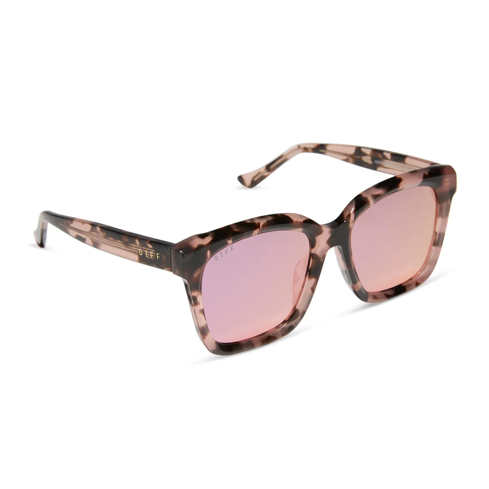 MEREDITH - HIMALAYAN TORTOISE   LIGHT PINK MIRROR SUNGLASSES