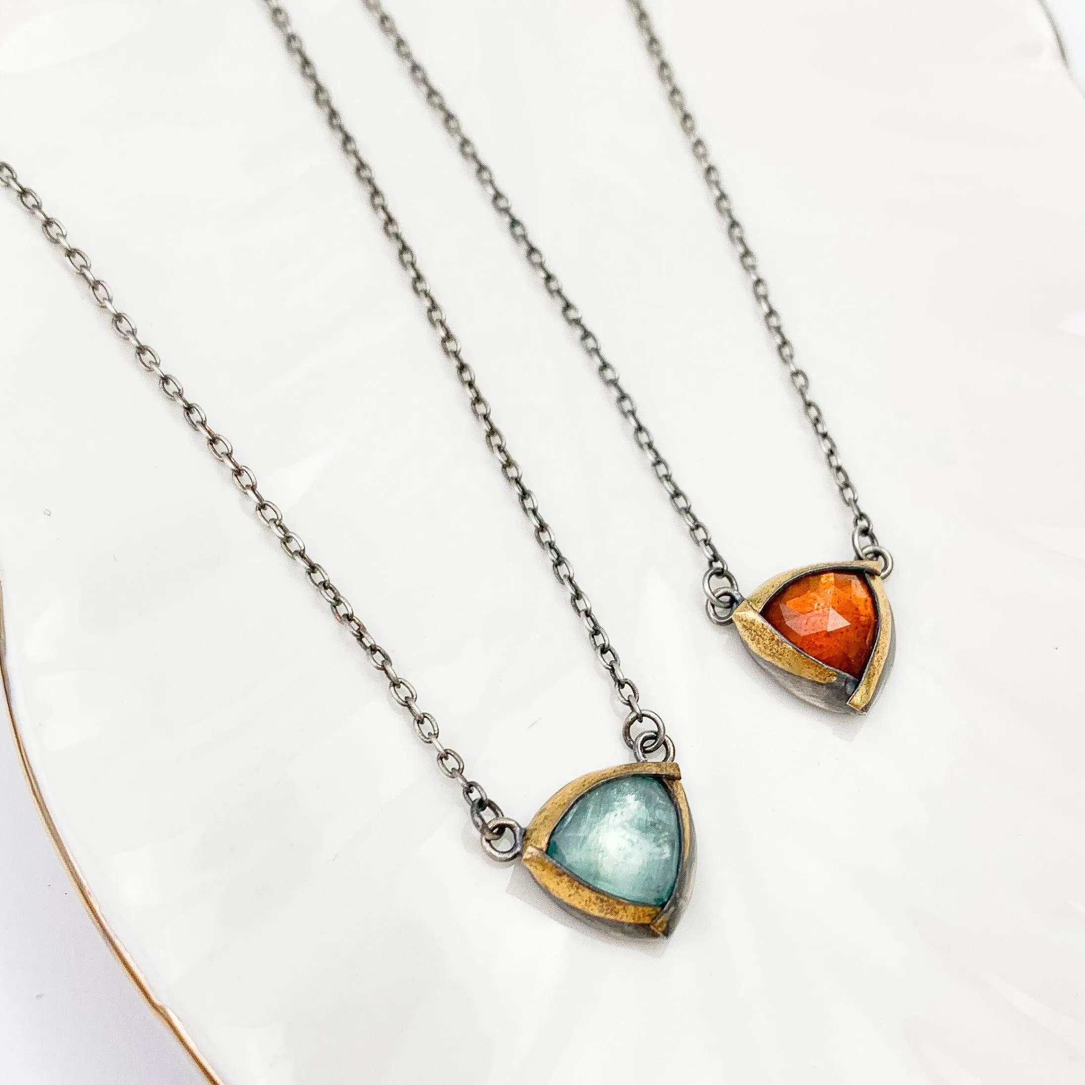 Mini Trifold Gemstone Necklaces