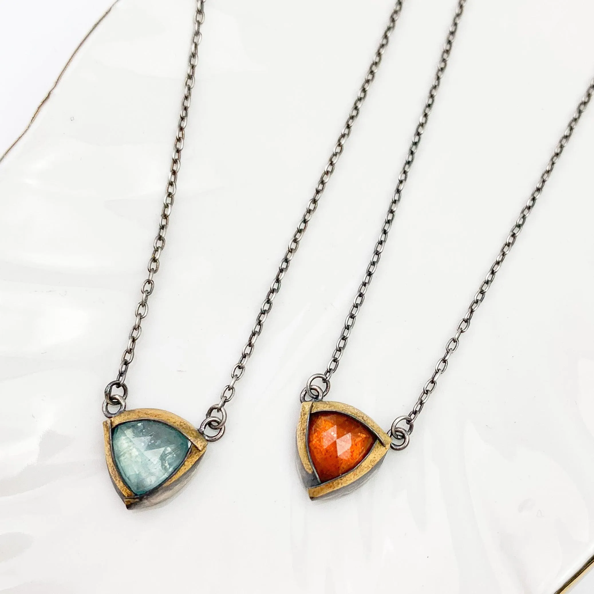 Mini Trifold Gemstone Necklaces