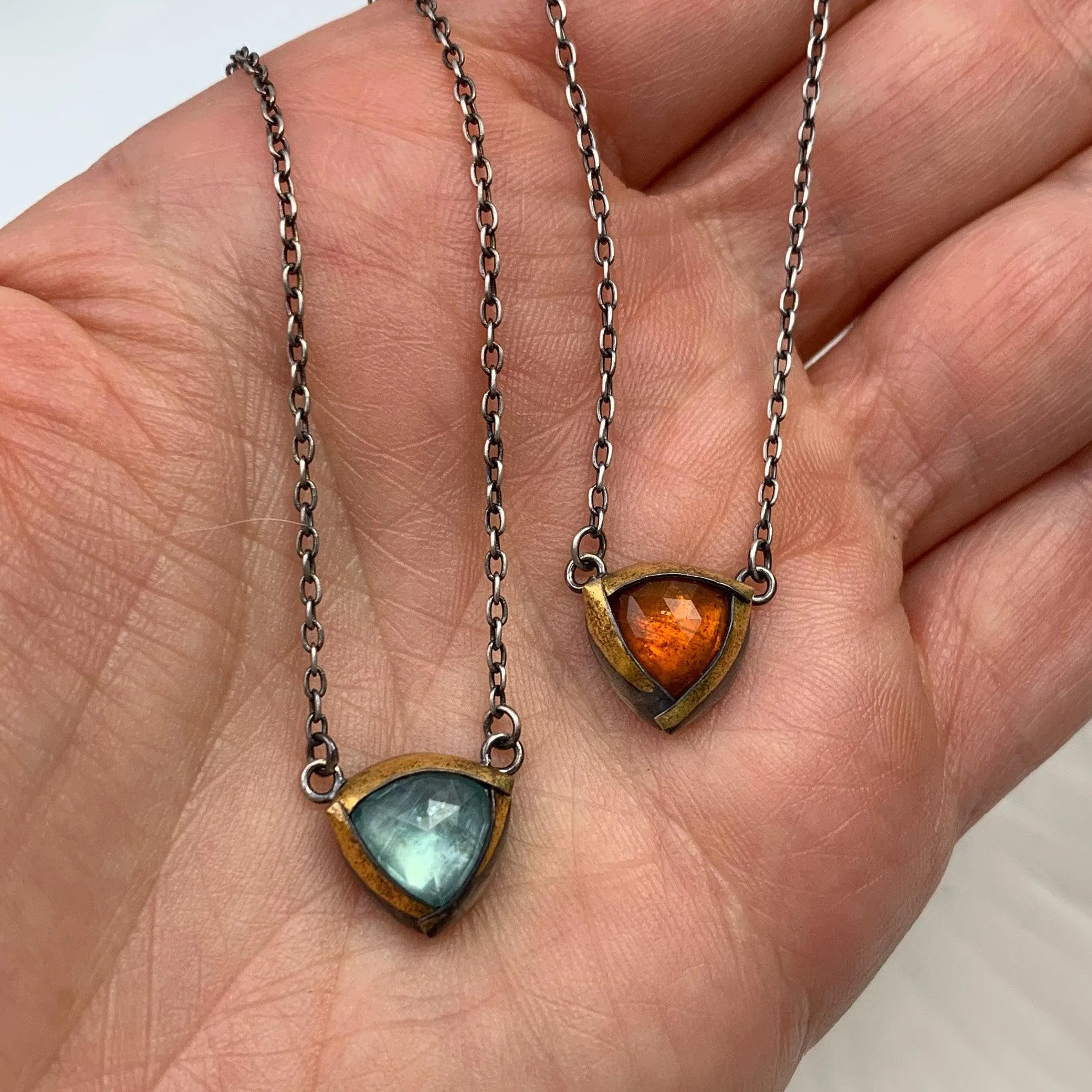 Mini Trifold Gemstone Necklaces