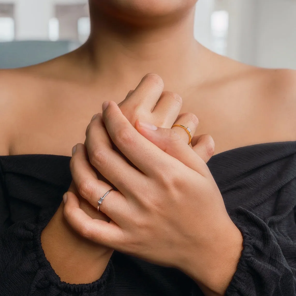 Minimal Baguette Ring Silver