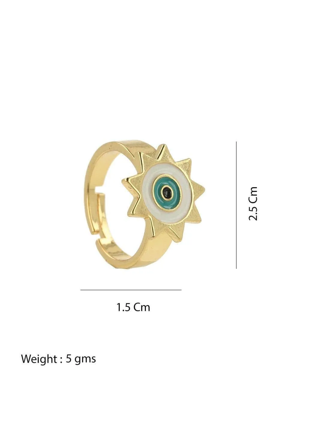 Minimal Evil Eye Ring Ivory