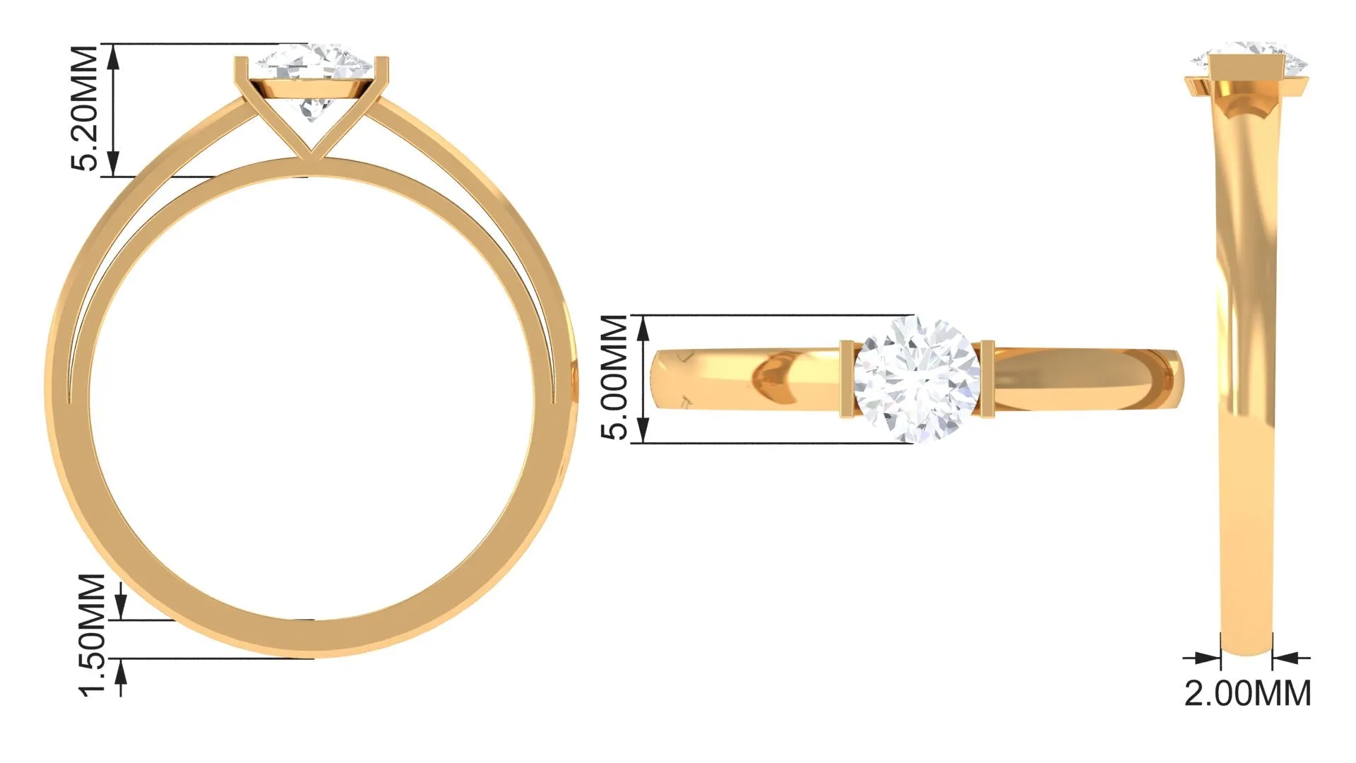 Minimal Lab Grown Diamond Solitaire Ring