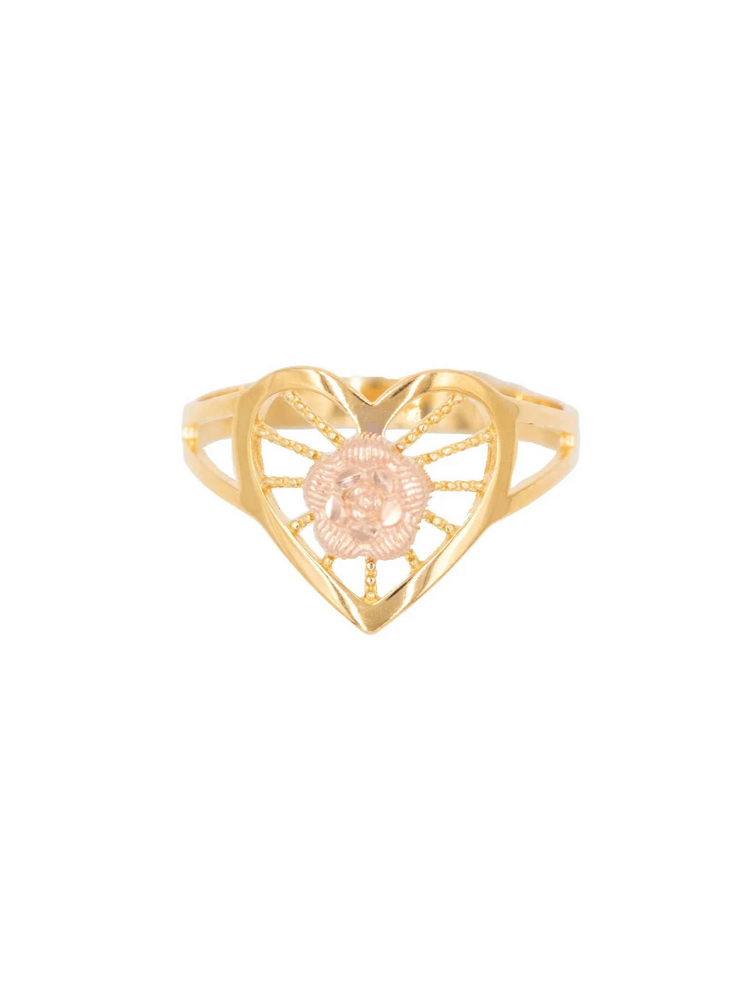 Minimal Rose Heart Ring