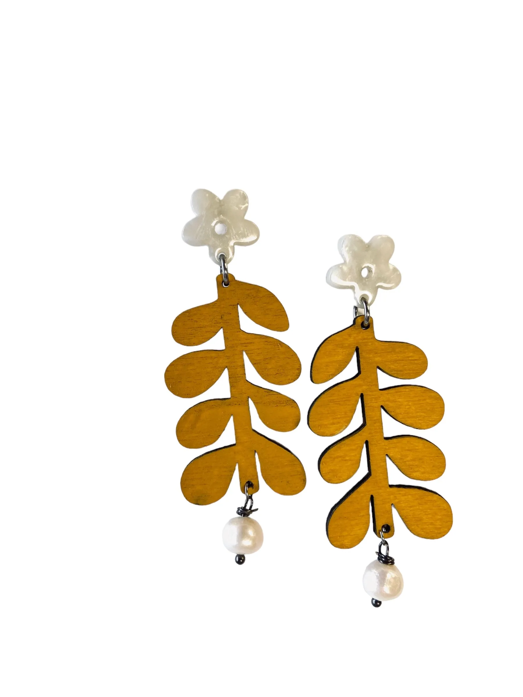 Ochre Plant Earrings