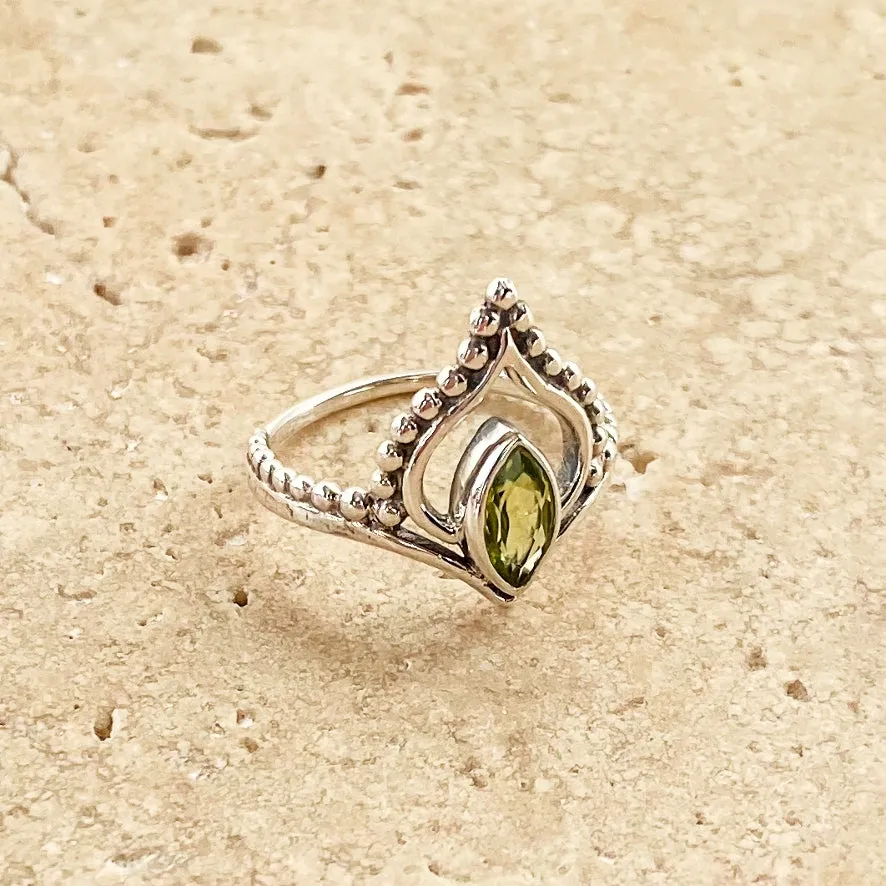 Peridot Marquise Stacking Ring