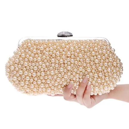 "Women messenger beaded women vintage evening bags imitation pearl shell women bag shoulder bags,diamonds clutch bag for wedding"