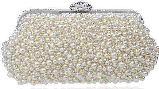 "Women messenger beaded women vintage evening bags imitation pearl shell women bag shoulder bags,diamonds clutch bag for wedding"