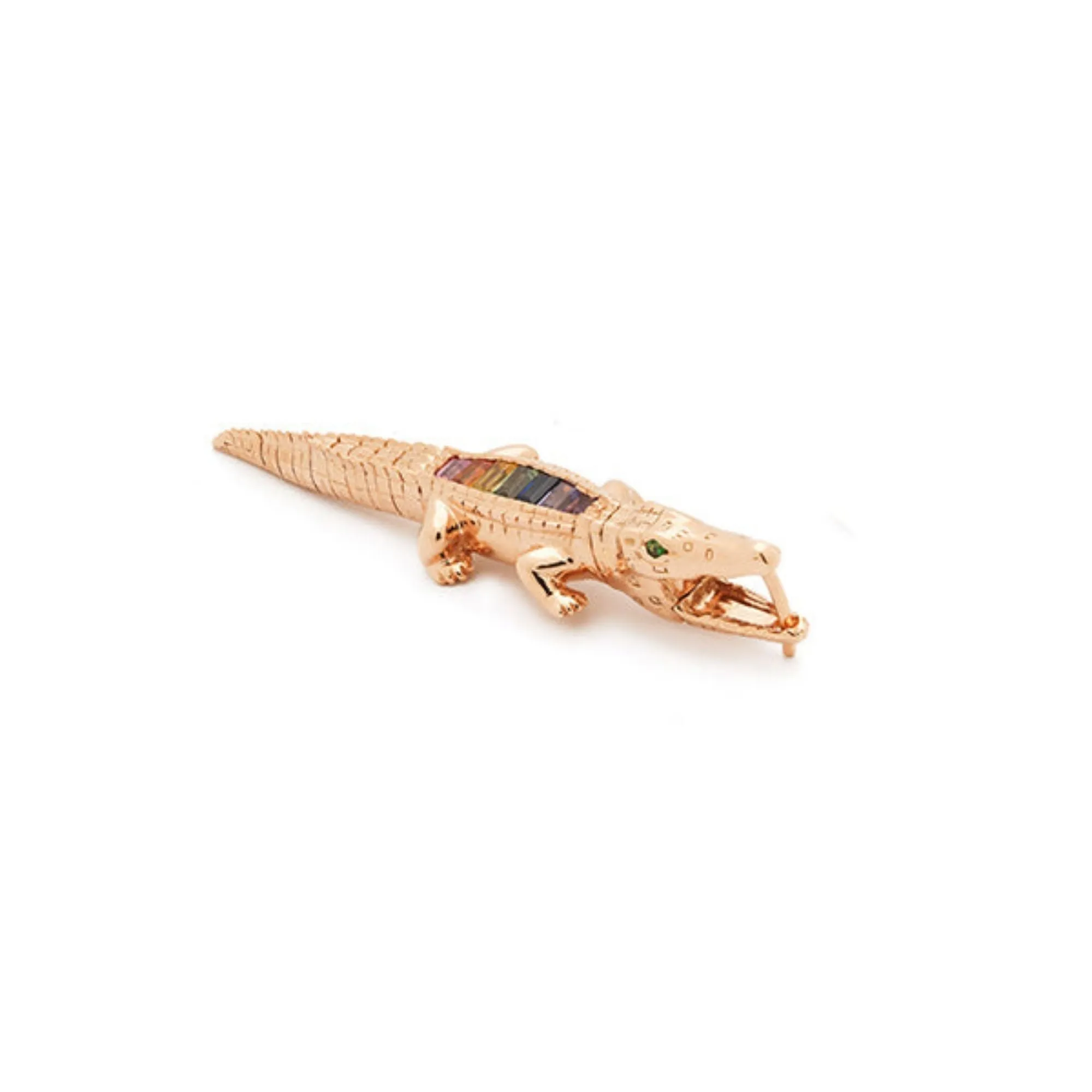 Rainbow Alligator Bite Single Earring