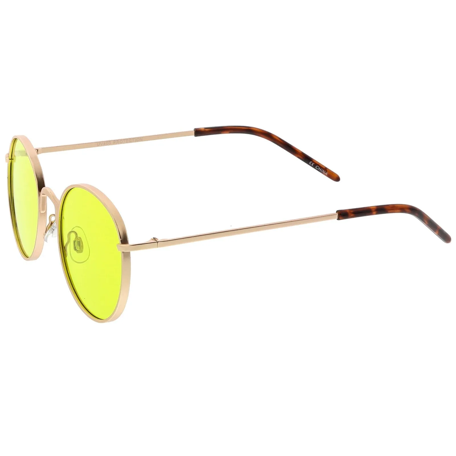 Retro Fashion Round Color Tone Colors Flat Lens Sunglasses C437