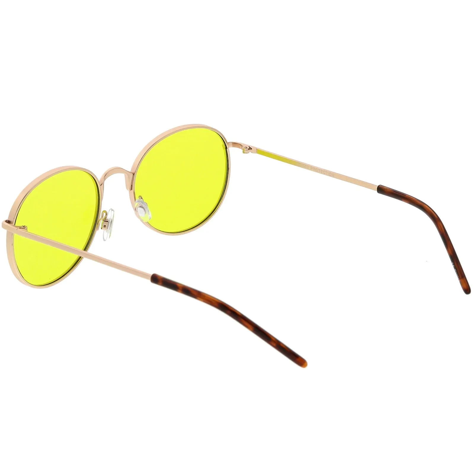 Retro Fashion Round Color Tone Colors Flat Lens Sunglasses C437