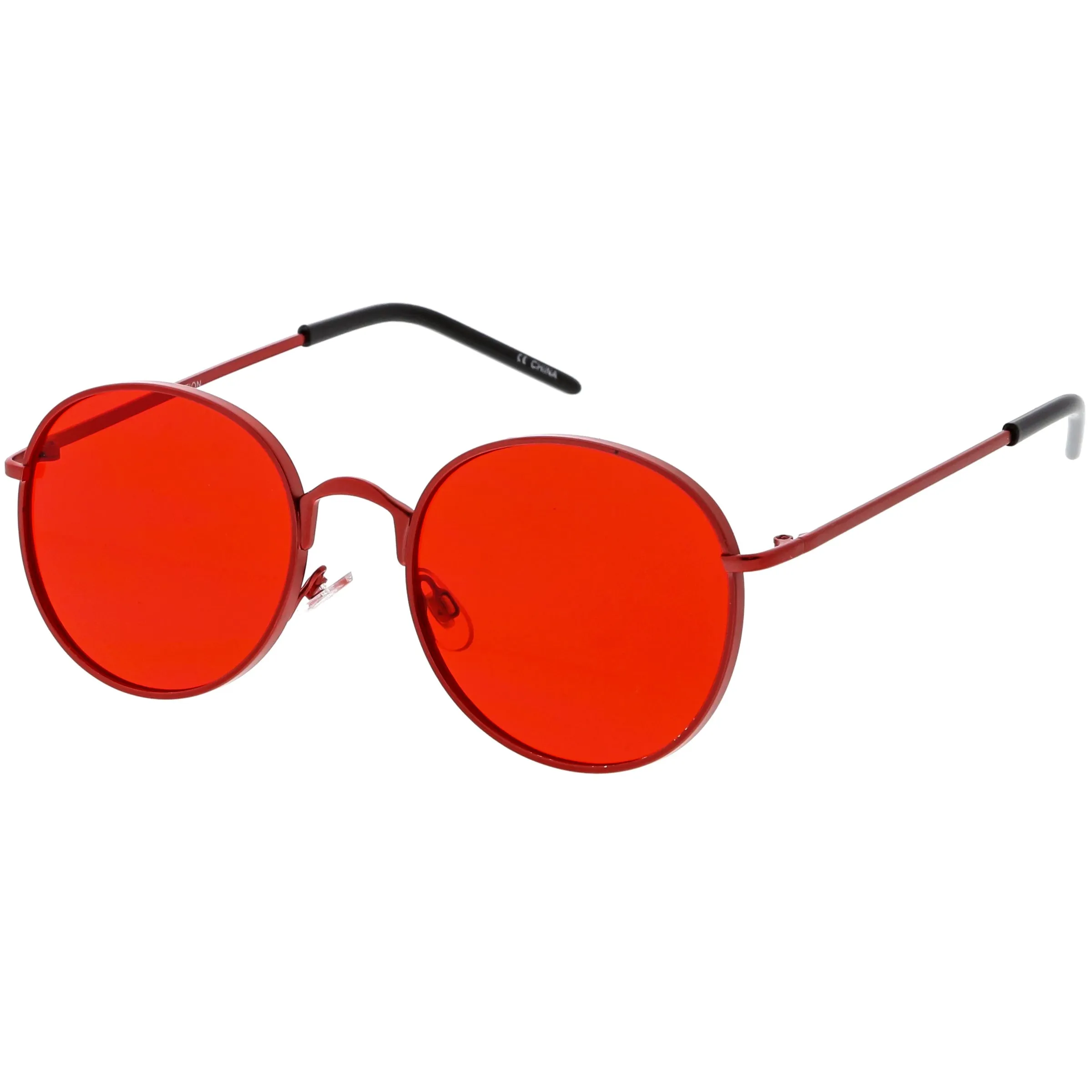 Retro Fashion Round Color Tone Colors Flat Lens Sunglasses C437