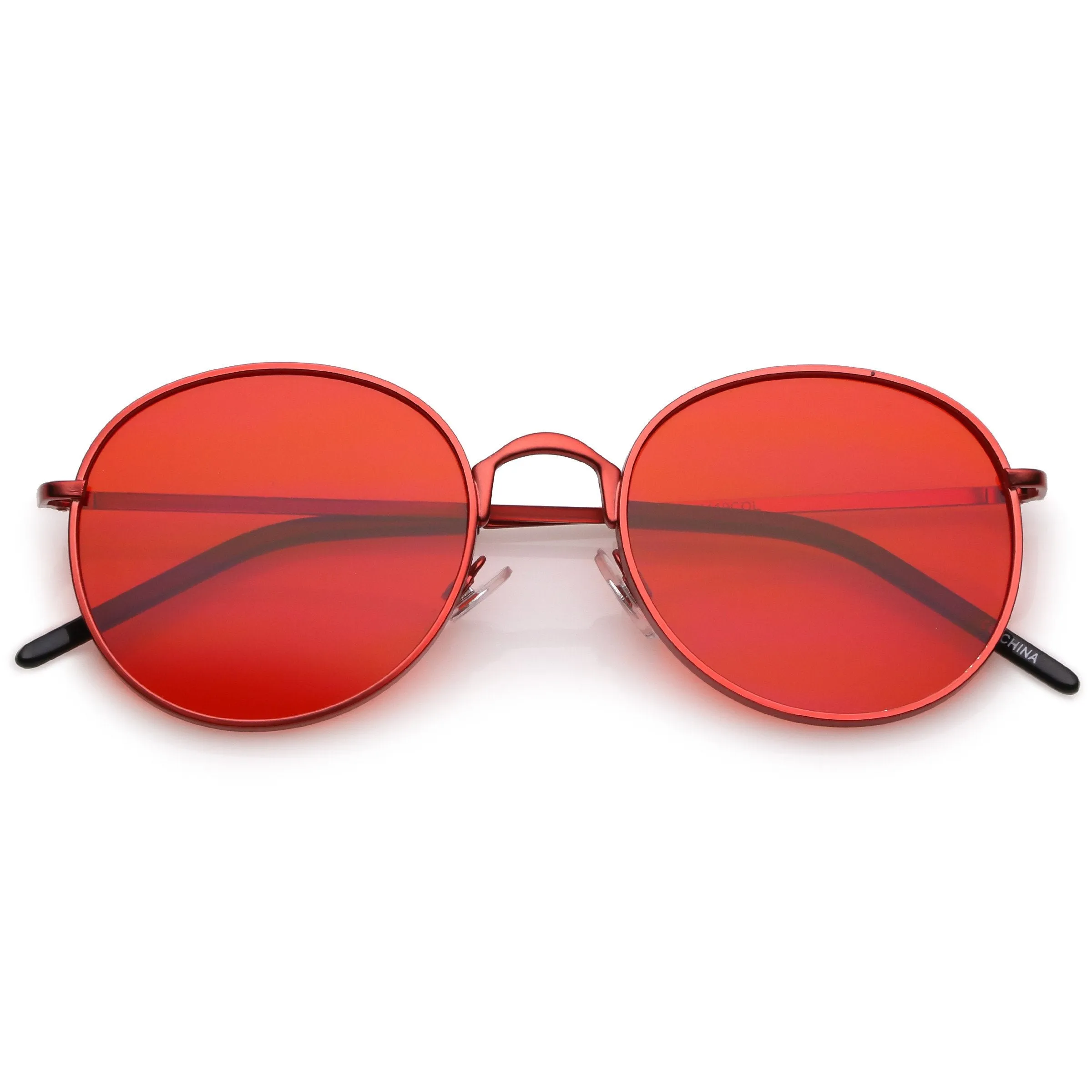 Retro Fashion Round Color Tone Colors Flat Lens Sunglasses C437