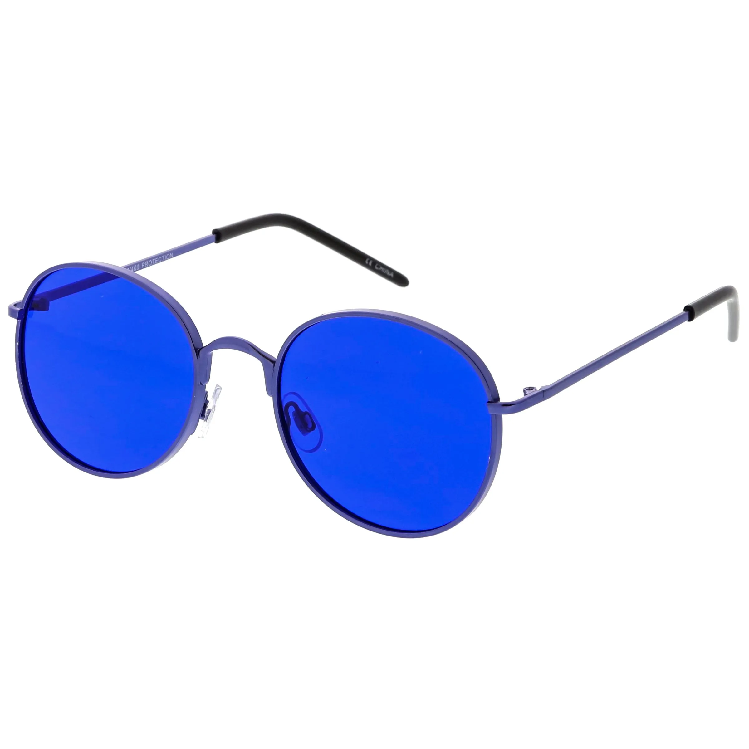 Retro Fashion Round Color Tone Colors Flat Lens Sunglasses C437