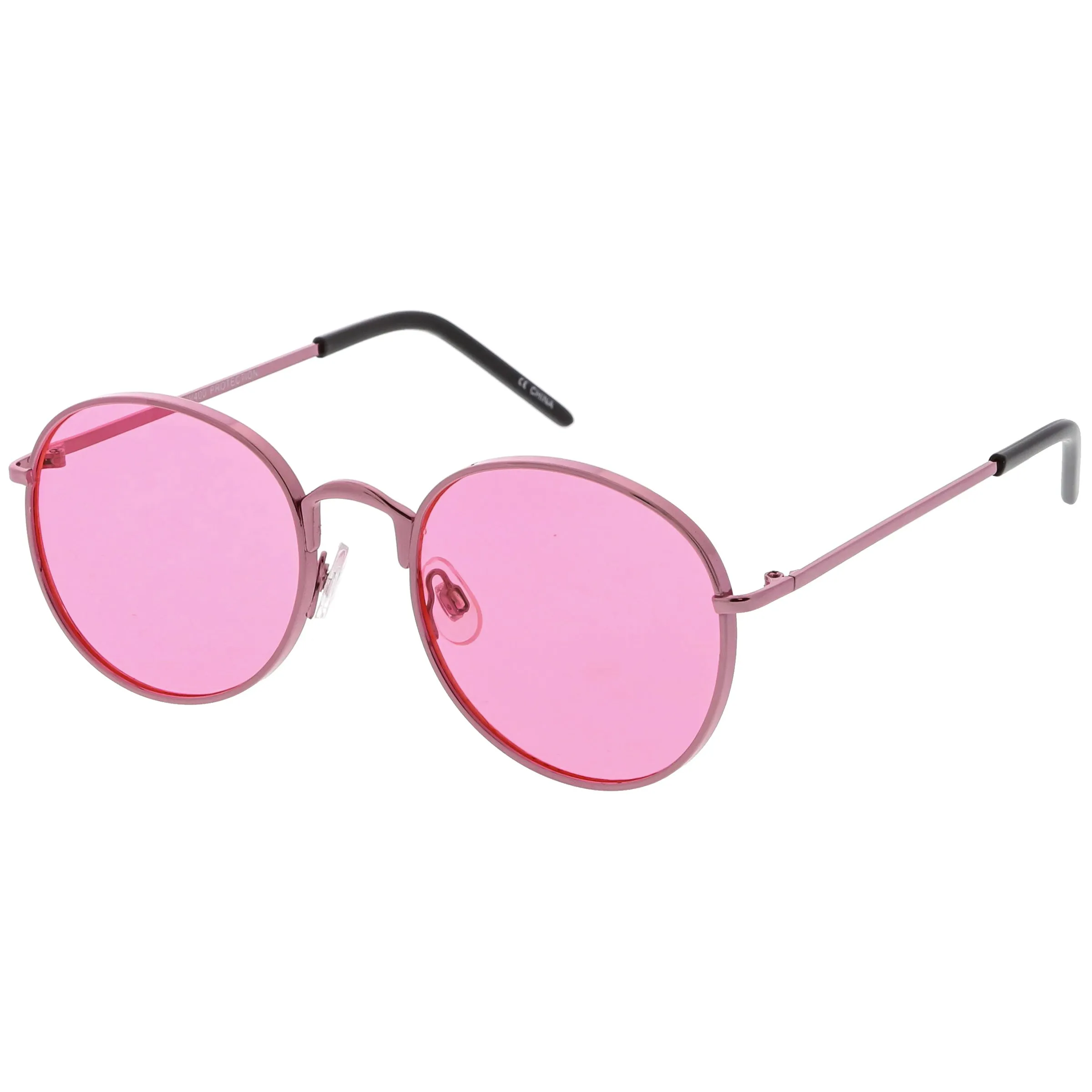 Retro Fashion Round Color Tone Colors Flat Lens Sunglasses C437