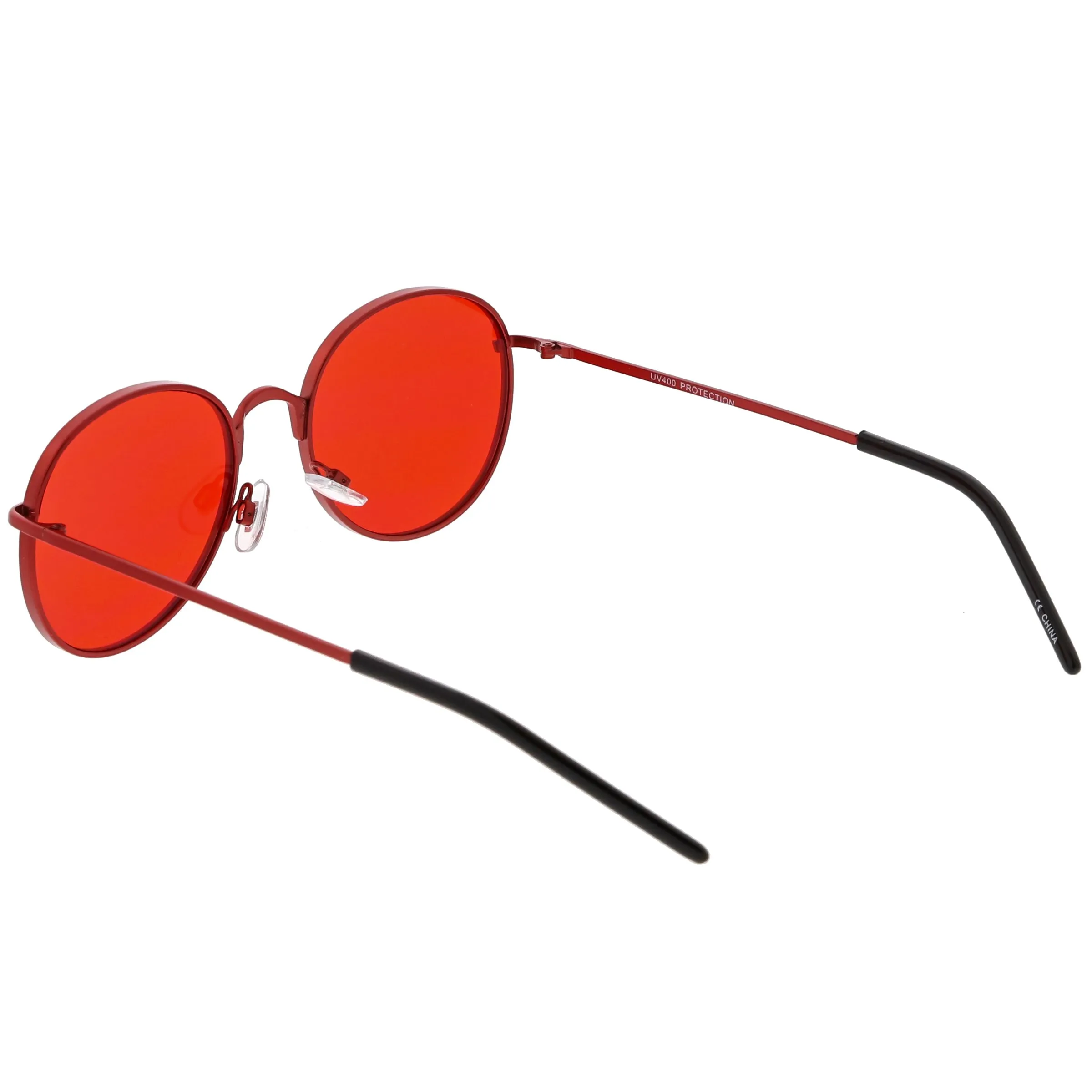 Retro Fashion Round Color Tone Colors Flat Lens Sunglasses C437