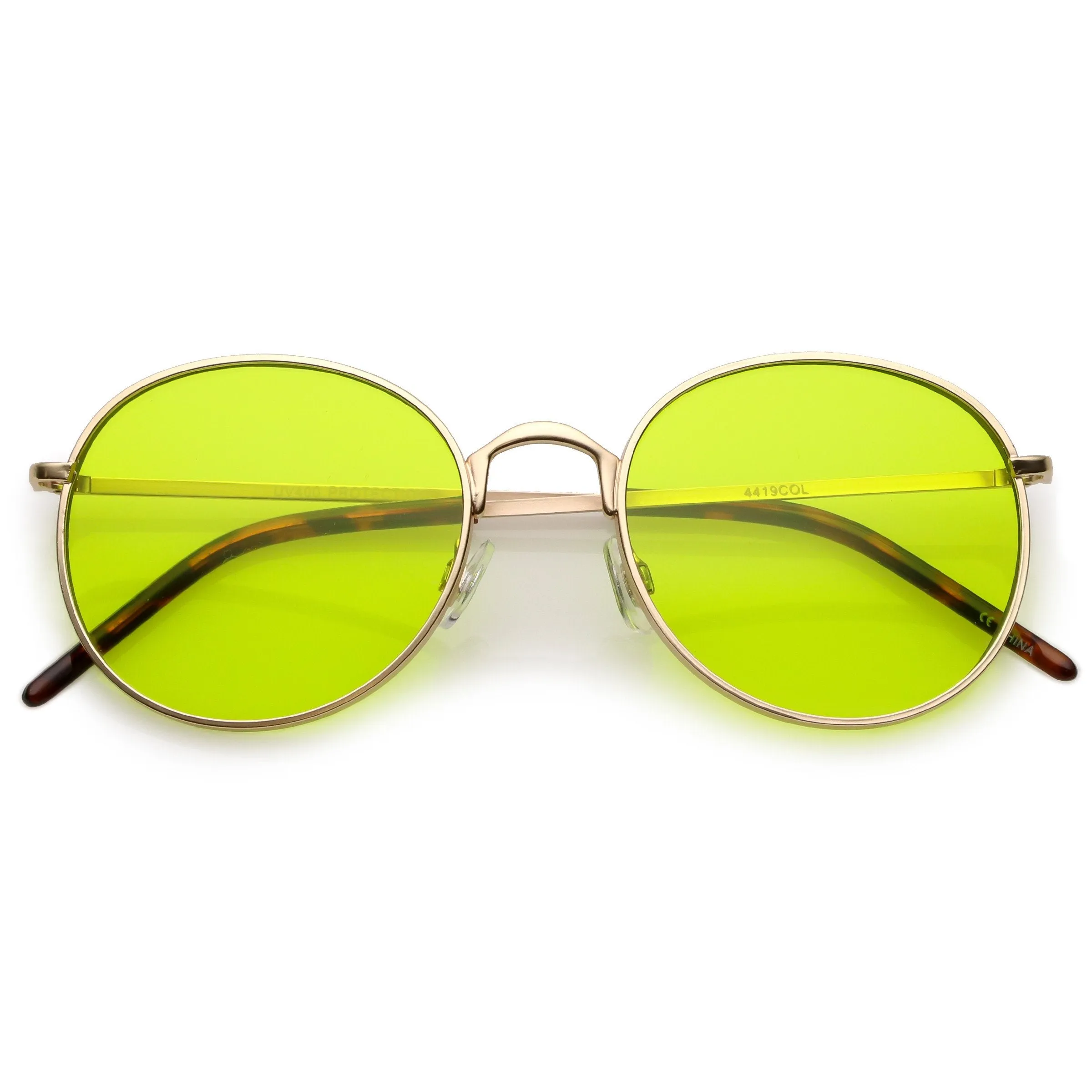 Retro Fashion Round Color Tone Colors Flat Lens Sunglasses C437