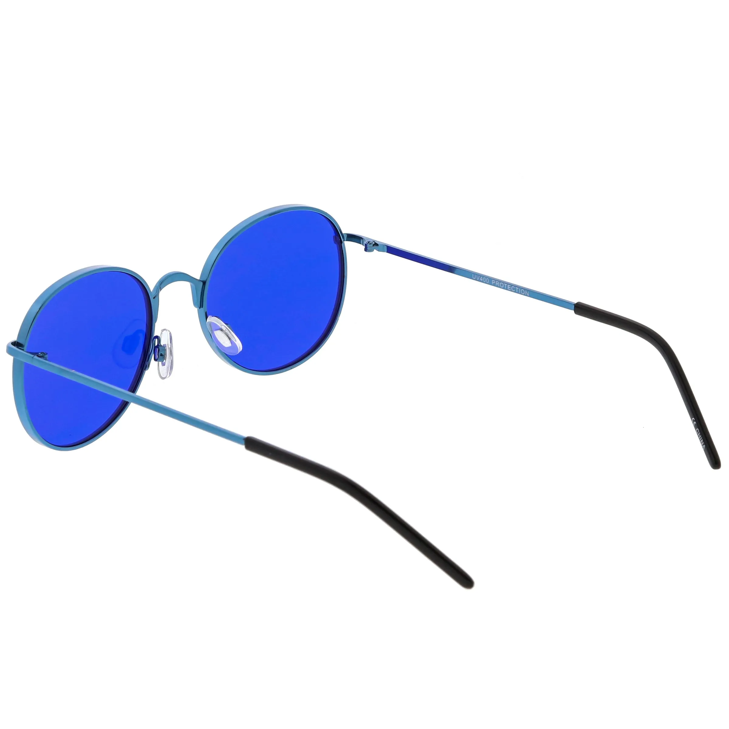 Retro Fashion Round Color Tone Colors Flat Lens Sunglasses C437