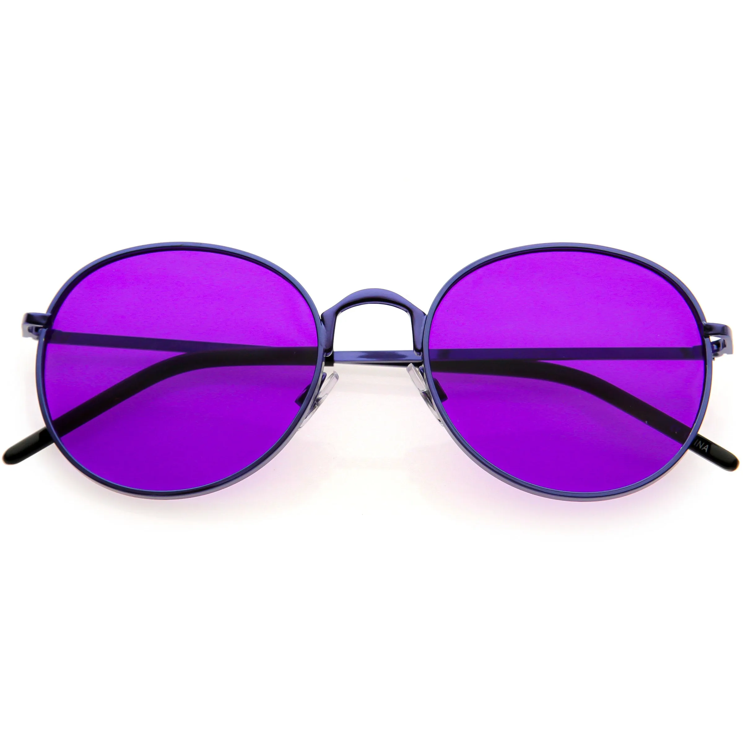 Retro Fashion Round Color Tone Colors Flat Lens Sunglasses C437