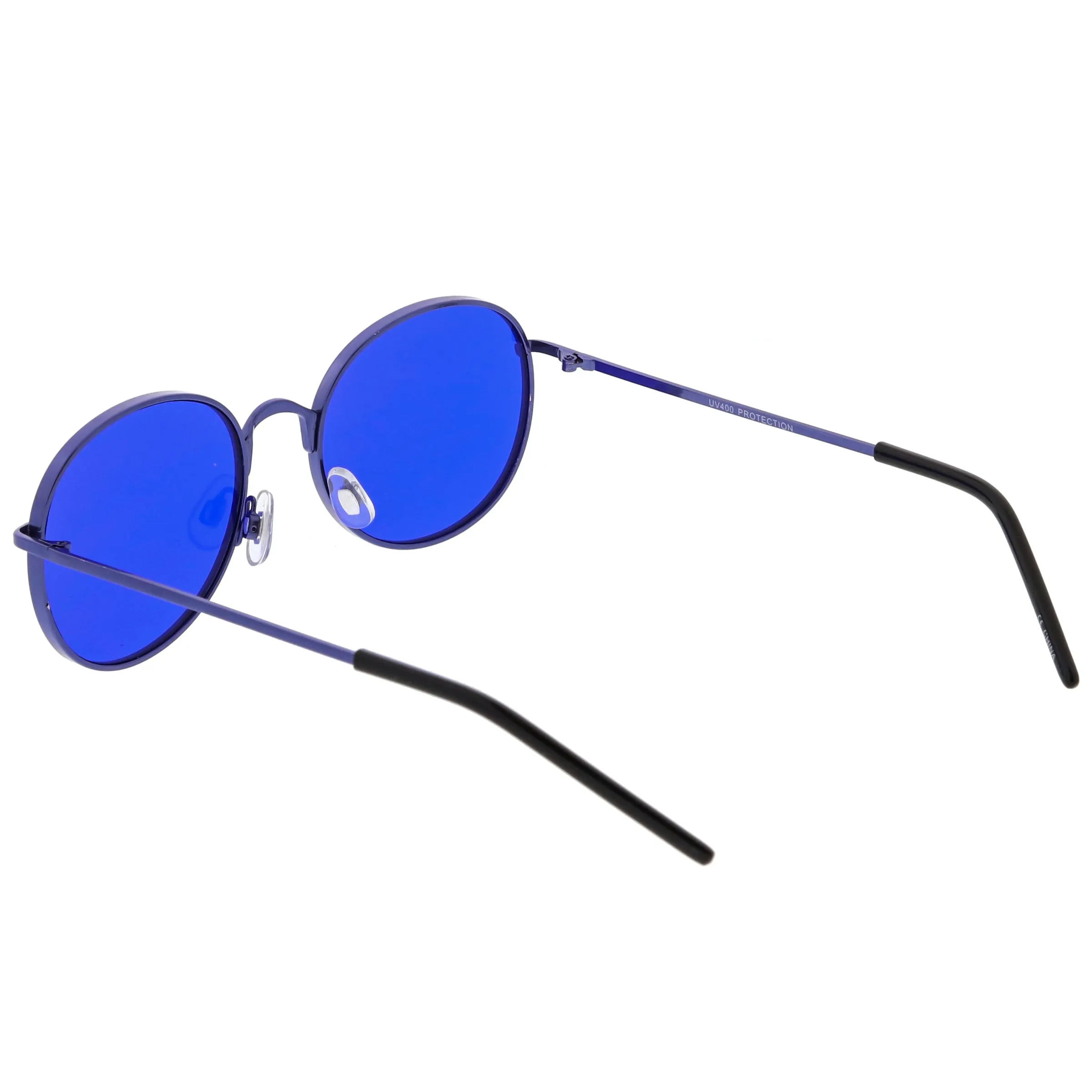 Retro Fashion Round Color Tone Colors Flat Lens Sunglasses C437