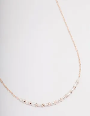 Rose Gold Pearl Smile Necklace