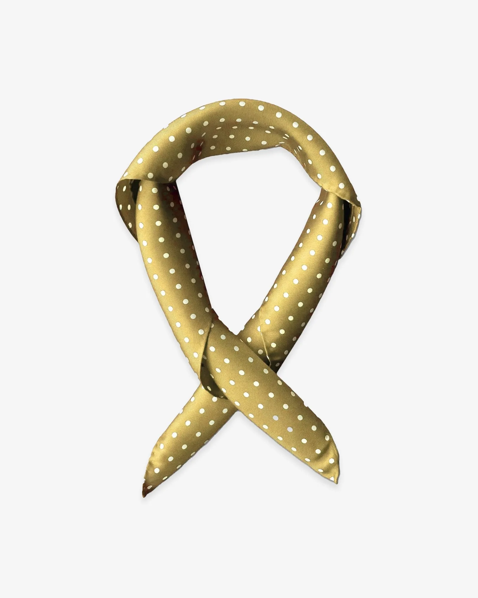 Silk Polka Dot Neckerchief in Gold - The Denman