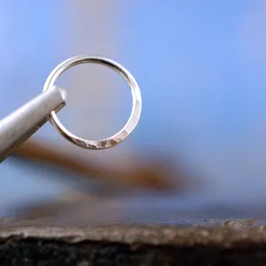 Silver Hammered Nose Ring