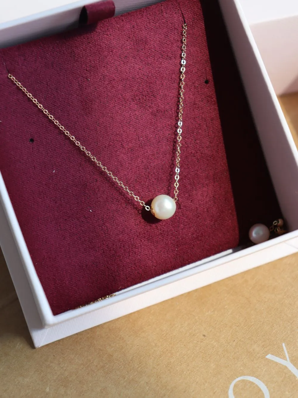 Single Round Pearl Pendant Necklace