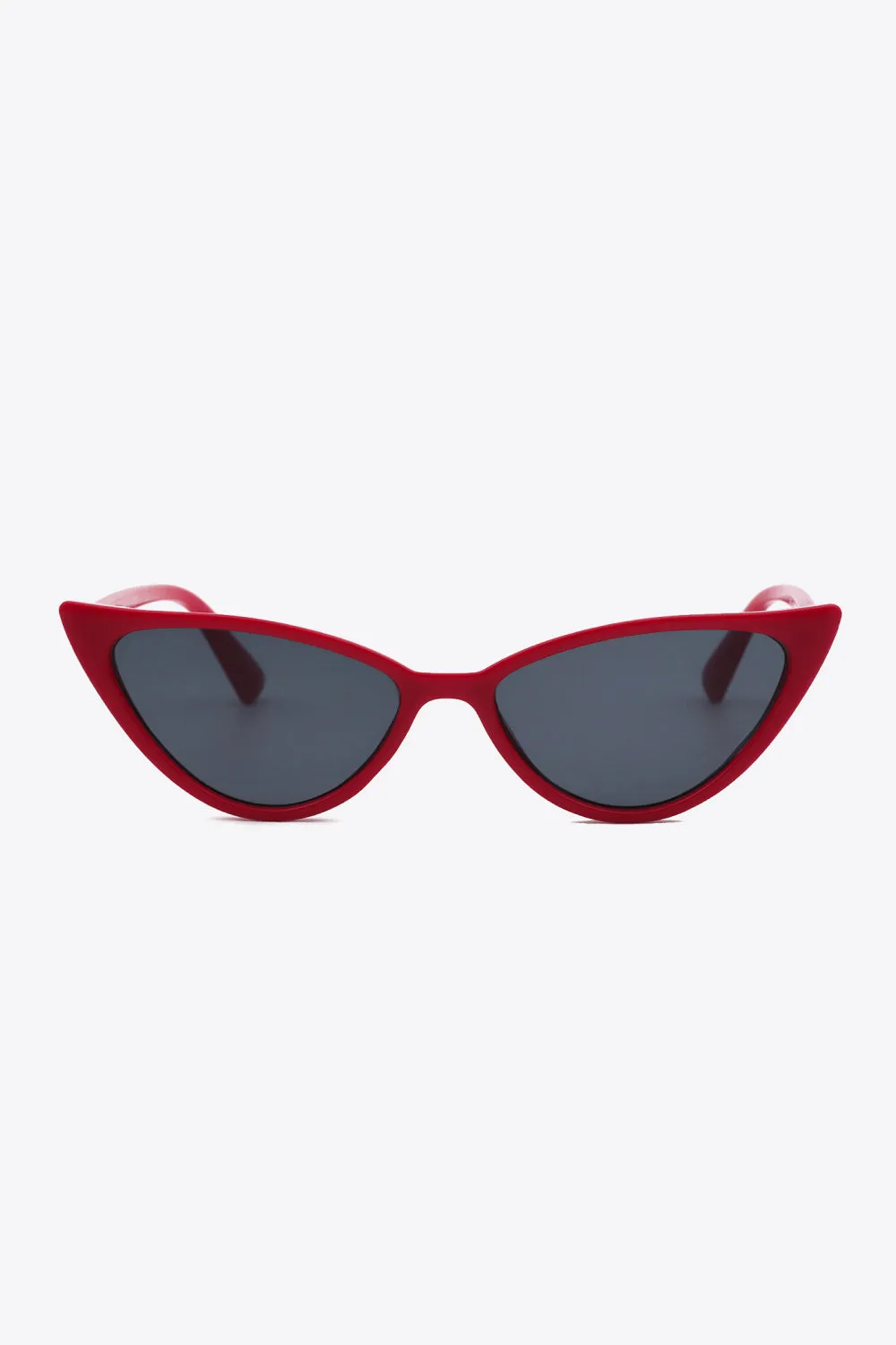 Skipped A Beat Polycarbonate Cat-Eye Sunglasses- Red