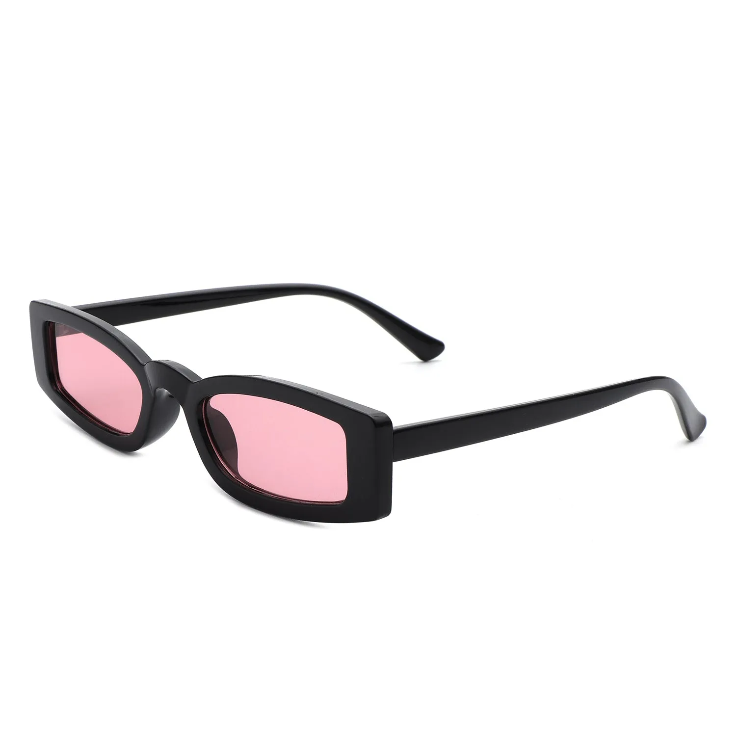 Starzest - Retro Rectangle Slim Tinted Square Narrow Sunglasses