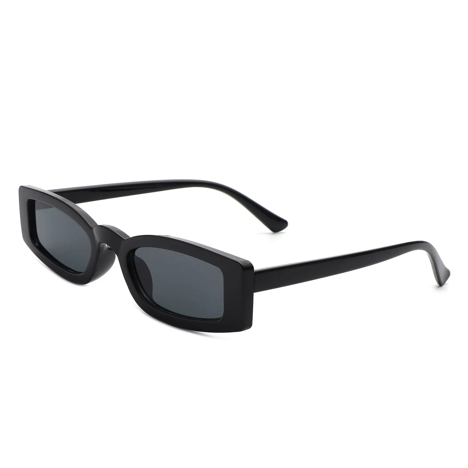 Starzest - Retro Rectangle Slim Tinted Square Narrow Sunglasses