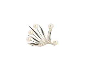 Sterling Silver Mikimoto Pearl Brooch