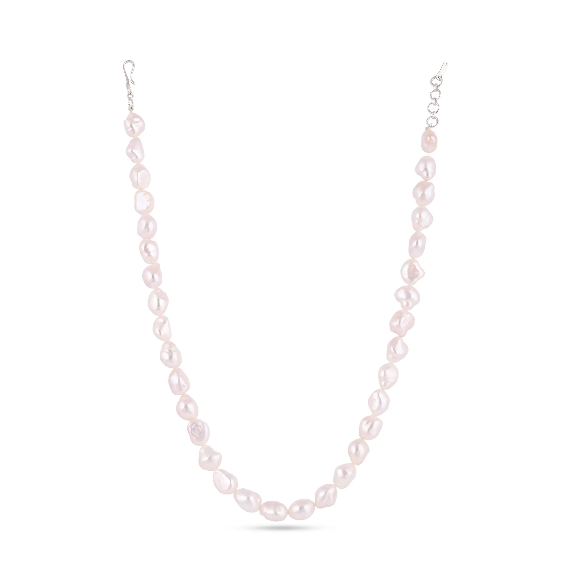 Timeless Natural Baroque Pearl Necklace| 925 Silver - From Purl