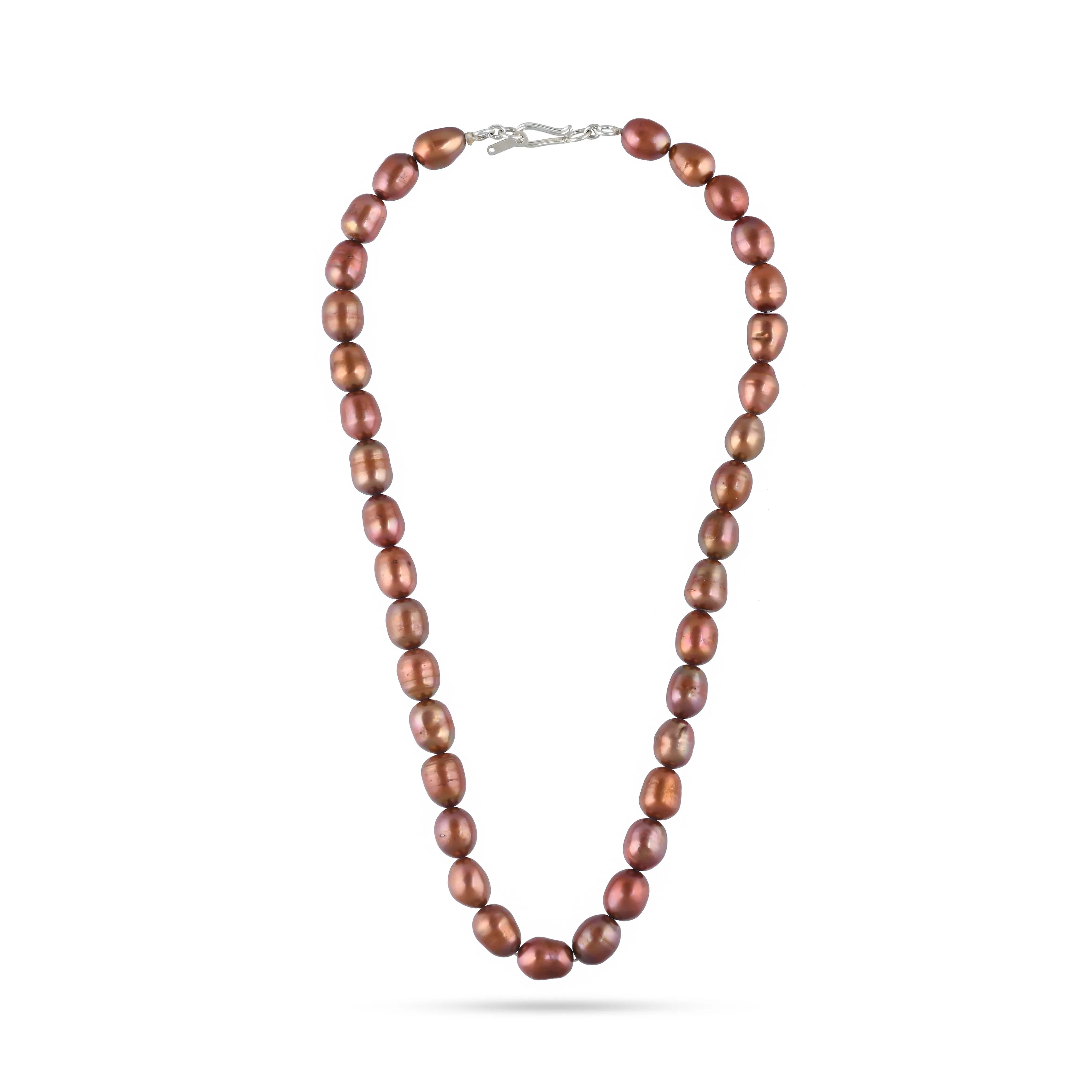 Timeless Natural Bronze Pearl Necklace| 925 Silver - From Purl