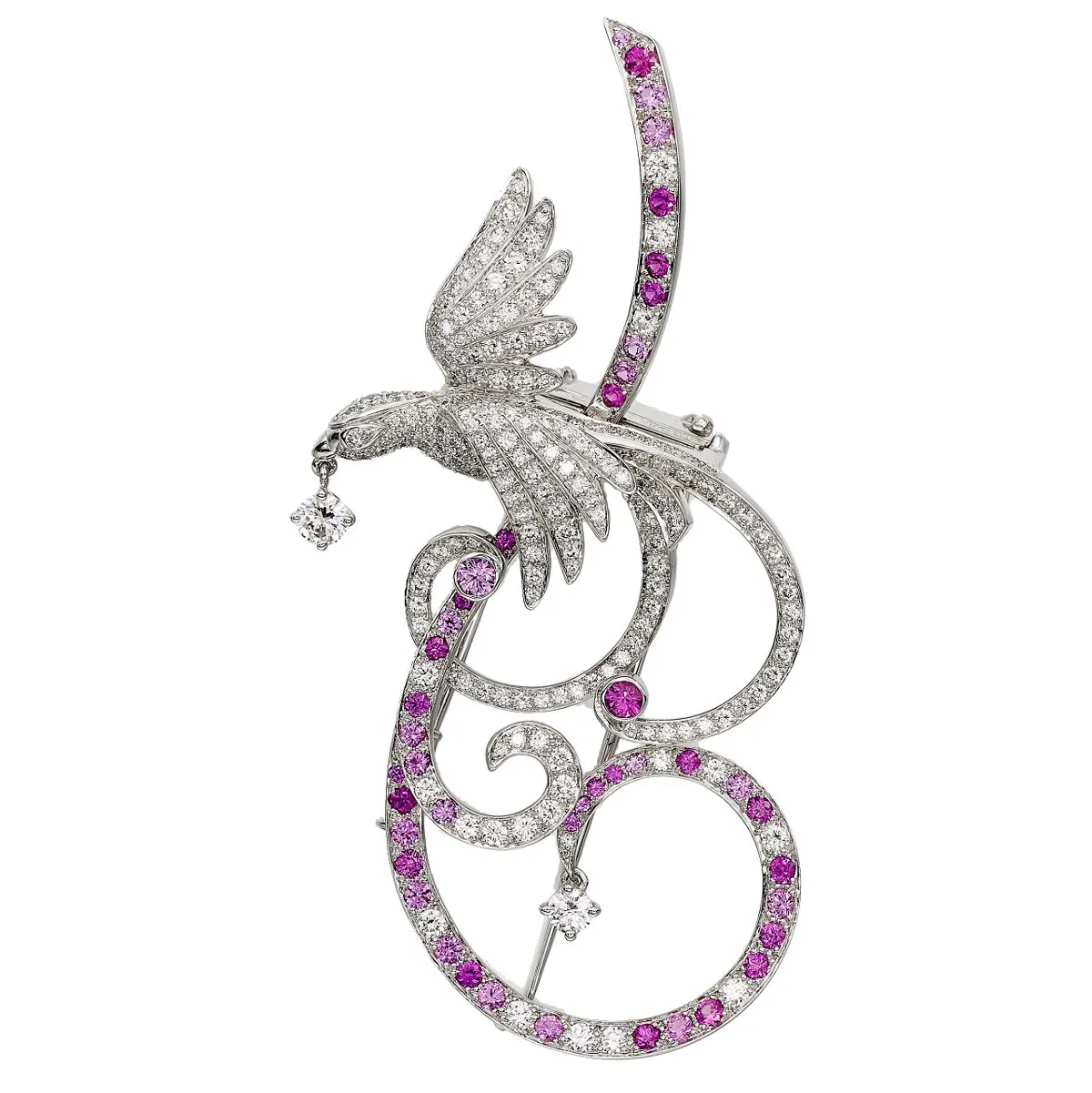 Van Cleef Arpels Birds of Paradise Diamond Brooch Pendant