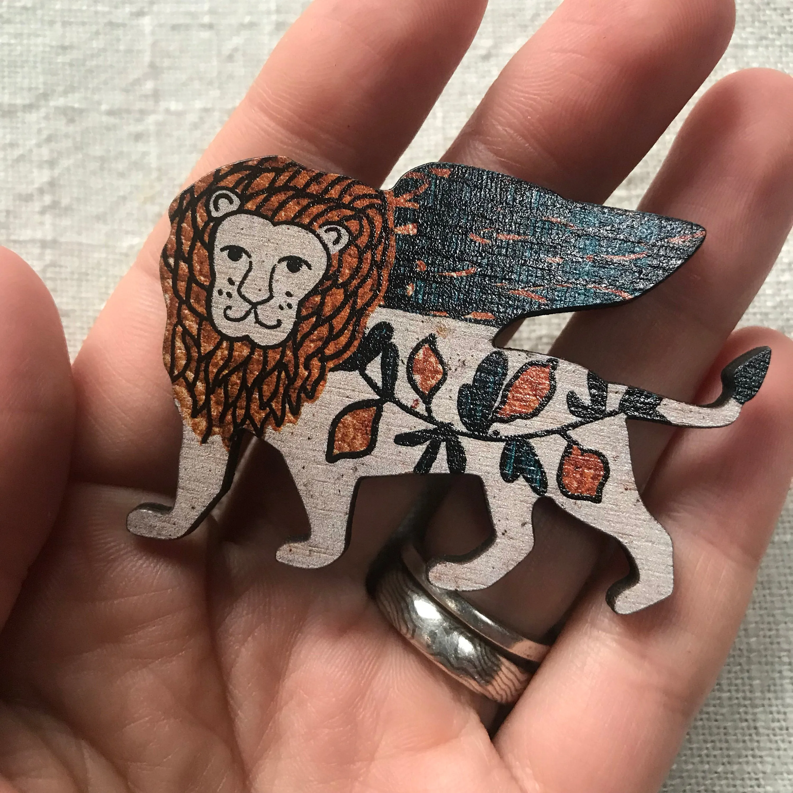 Winged Leo Brooch